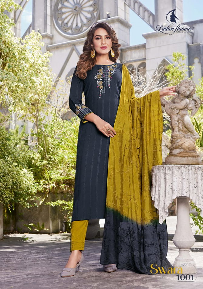 Swara Ladies Flavour Viscose Regular Wear Wholesale Readymade Salwar Suit Catalog